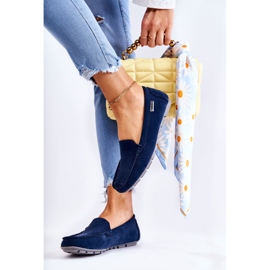 PH1 Mocassins femininos de camurça azul marinho Millare azul-marinho 1