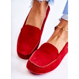 PH1 Mocassins femininos de camurça vermelha Millare vermelho 1