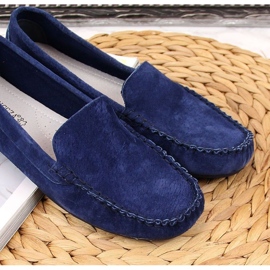 Mocassim de couro azul marinho W Vinceza azul-marinho 4