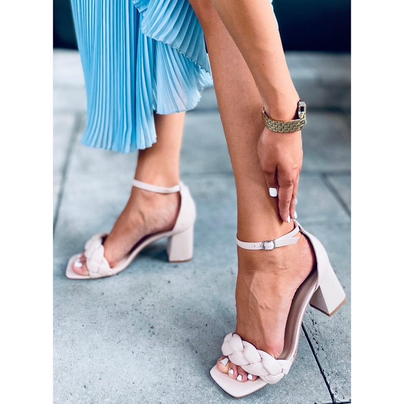 Sandália de salto alto Denise Beige bege 2