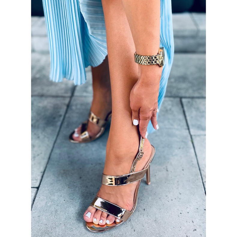 Sandália de salto alto Amanda Champagne rosa 1