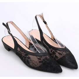 Bailarinas de renda sem salto Margo Black preto 1