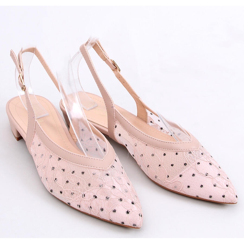 Bailarinas de renda sem salto Margo Pink rosa 1