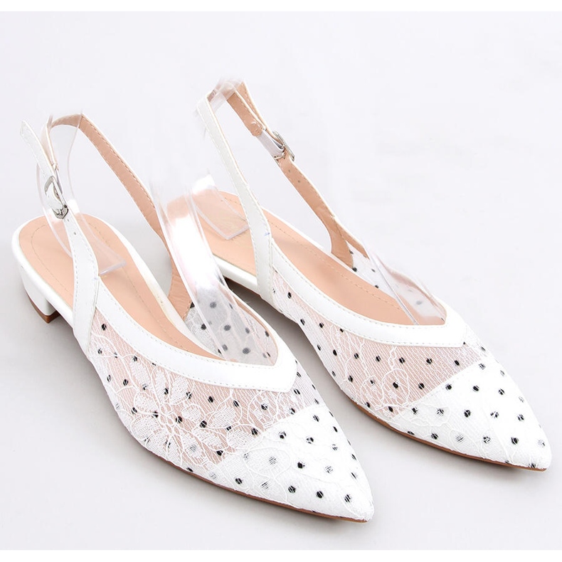 Bailarinas de renda sem salto Margo White branco 1