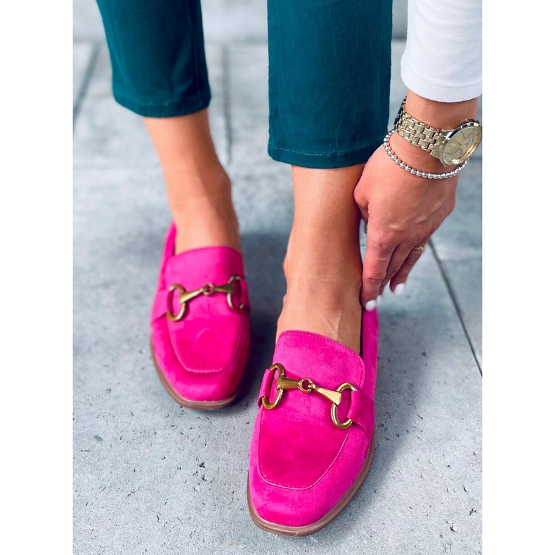 Mocassins de mulher Linda Fushia rosa 1