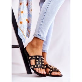 PG1 Chinelos femininos clássicos com ornamentos preto Scotlyn 1