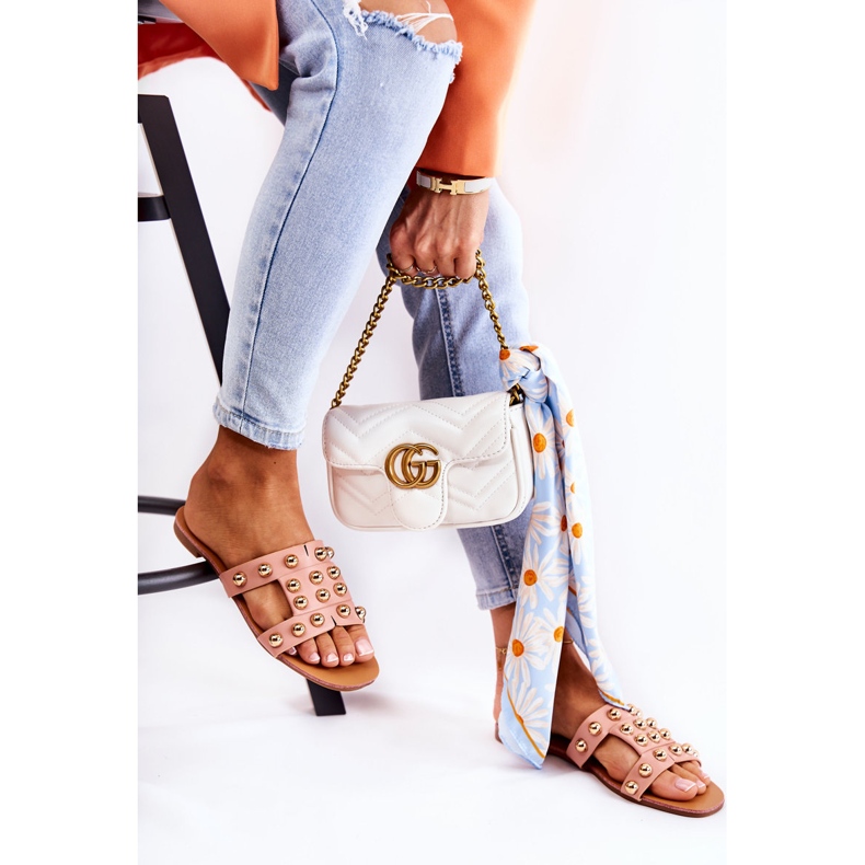 PG1 Chinelos femininos clássicos com ornamentos rosa Scotlyn 2