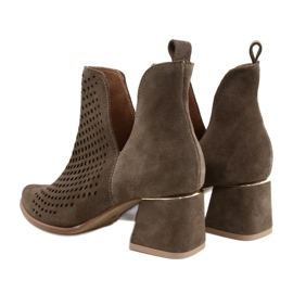 Lewski Shoes Botas de camurça Openwork Sapatos Lewski 3165 veludo terra castanho 6