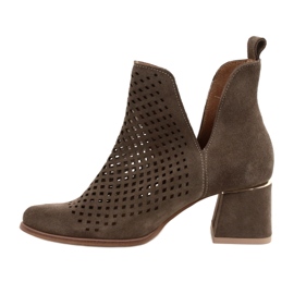 Lewski Shoes Botas de camurça Openwork Sapatos Lewski 3165 veludo terra castanho 3