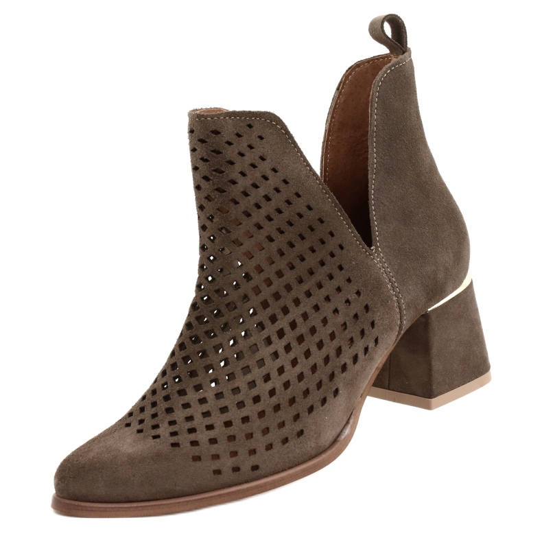 Lewski Shoes Botas de camurça Openwork Sapatos Lewski 3165 veludo terra castanho 5