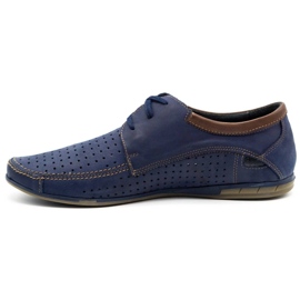 Mario Pala Sapatos perfurados masculinos 563 azul marinho marrom 2