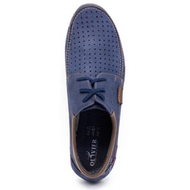 Mario Pala Sapatos perfurados masculinos 563 azul marinho castanho 5
