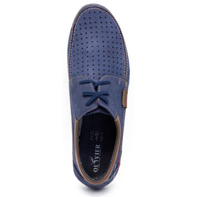 Mario Pala Sapatos perfurados masculinos 563 azul marinho marrom 5