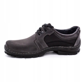 Polbut Sapatos masculinos de couro cinza K19 preto 1
