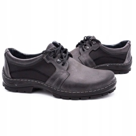 Polbut Sapatos masculinos de couro cinza K19 preto 4