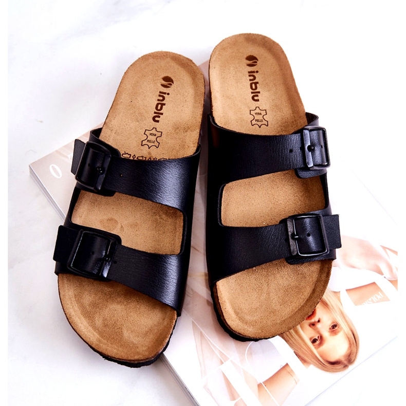 Chinelos femininos fivelas Inblu NM000028 Preto 4