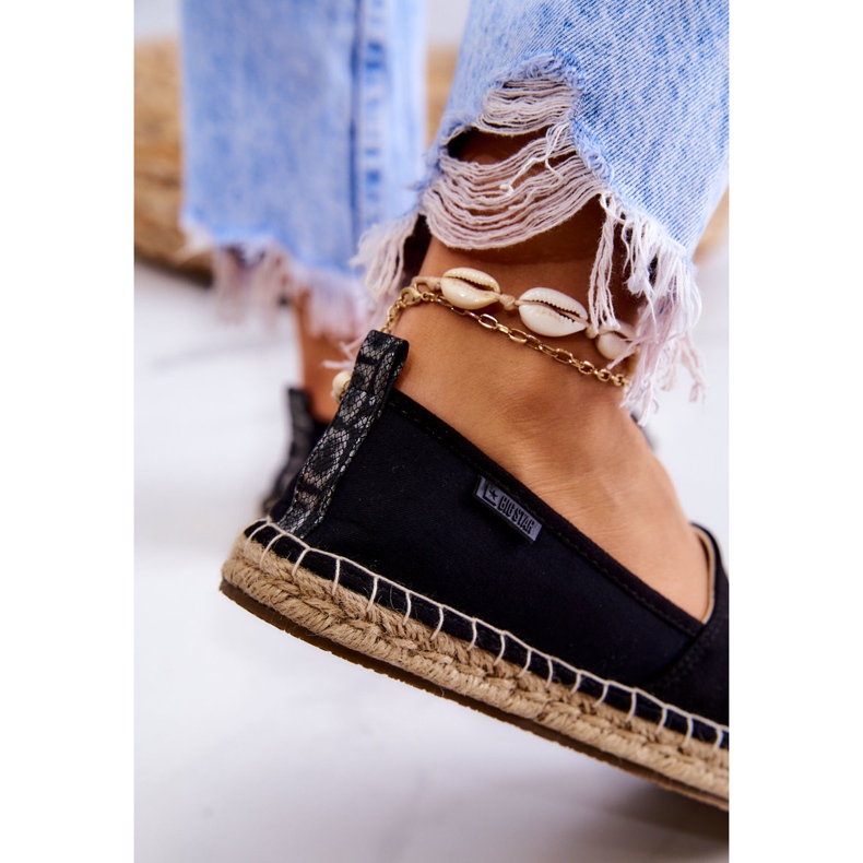 Espadrilhas clássicas femininas Big Star JJ274952 pretas bege preto 4