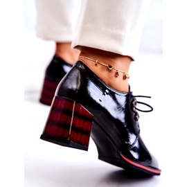 S.Barski Sapatos baixos lacados com zíper preto vermelho 3