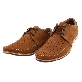 KOMODO Sapatos masculinos mocassins camelo de verão 875 marrom 5
