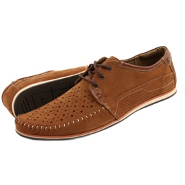 KOMODO Sapatos masculinos mocassins camelo de verão 875 marrom 7