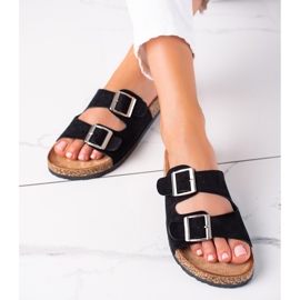 SHELOVET Chinelos femininos confortáveis preto 1