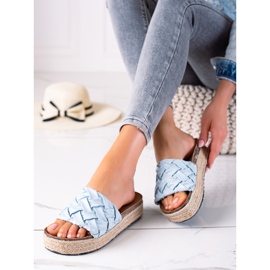 SHELOVET flip-flops de plataforma azul 2