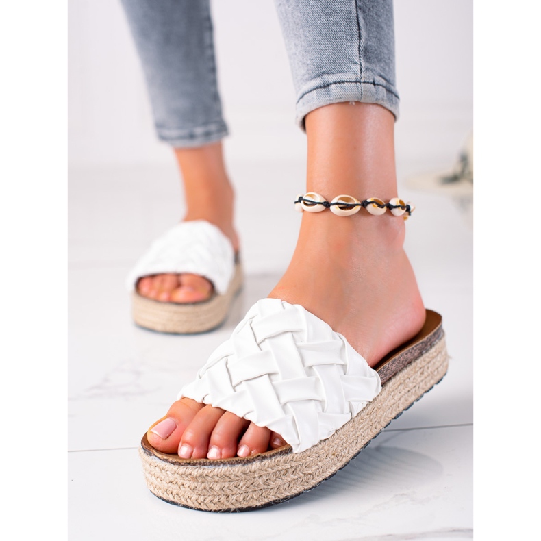 SHELOVET flip-flops de plataforma branco 2