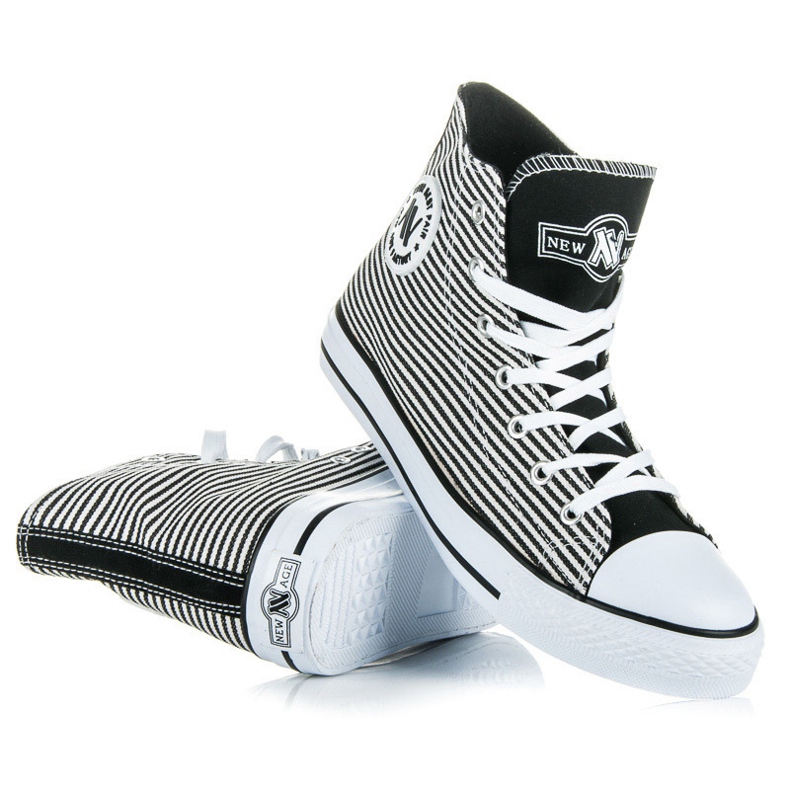 Tênis de cano alto New Age branco preto 1