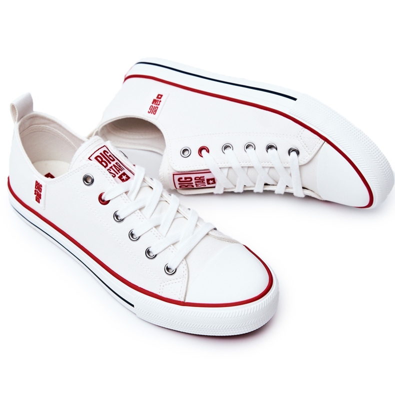 Tênis masculino de couro Big Star JJ174069 branco 2
