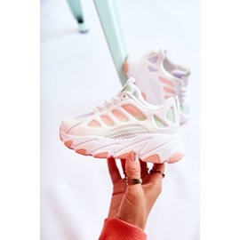 FR1 Tênis esportivo infantil multicolorido Britney branco roxo rosa verde 1