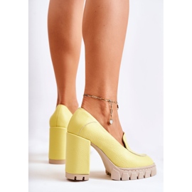 PA2 Bombas da moda em uma enorme plataforma amarela Margott amarelo 2