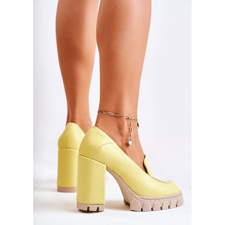 PA2 Bombas da moda em uma enorme plataforma amarela Margott amarelo 2