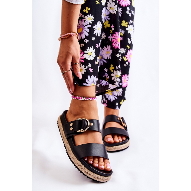 FB1 Chinelos femininos Penélope pretos da moda 1