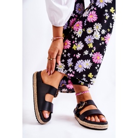 FB1 Chinelos femininos Penélope pretos da moda 2