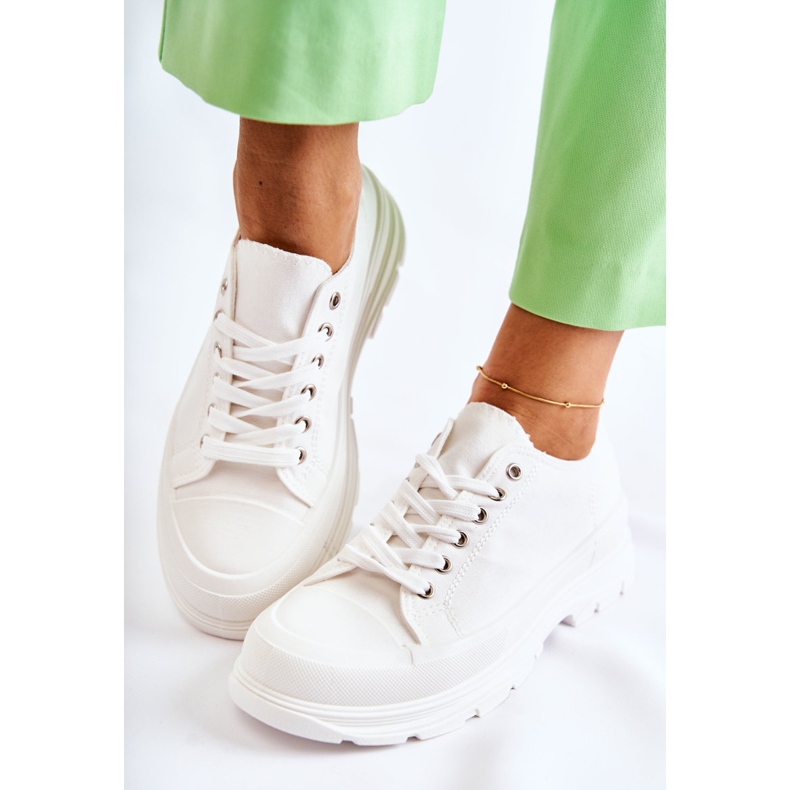 PG1 Tênis feminino de baixo material branco Gueso 1