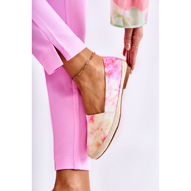 PG1 Alpargatas femininas Slip-On Rosa-Amarelo Santana bege 1