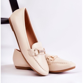 PG1 Mocassins femininos de couro bege Godley 1