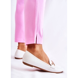PG1 Mocassins femininos de couro branco Godley 2