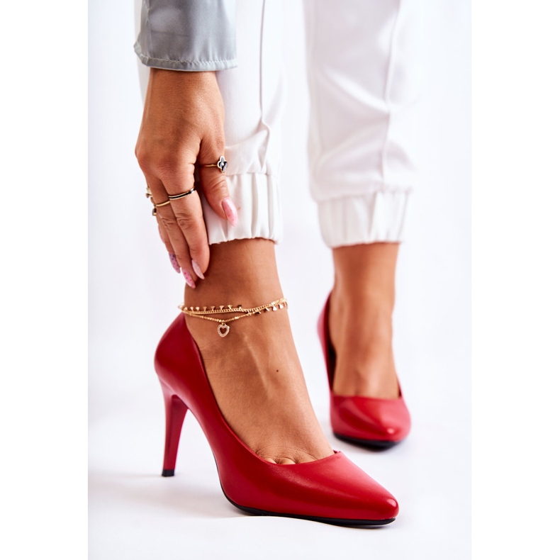 Sergio Leone Stilettos Clássicos de Couro Magicamente Vermelhos 1