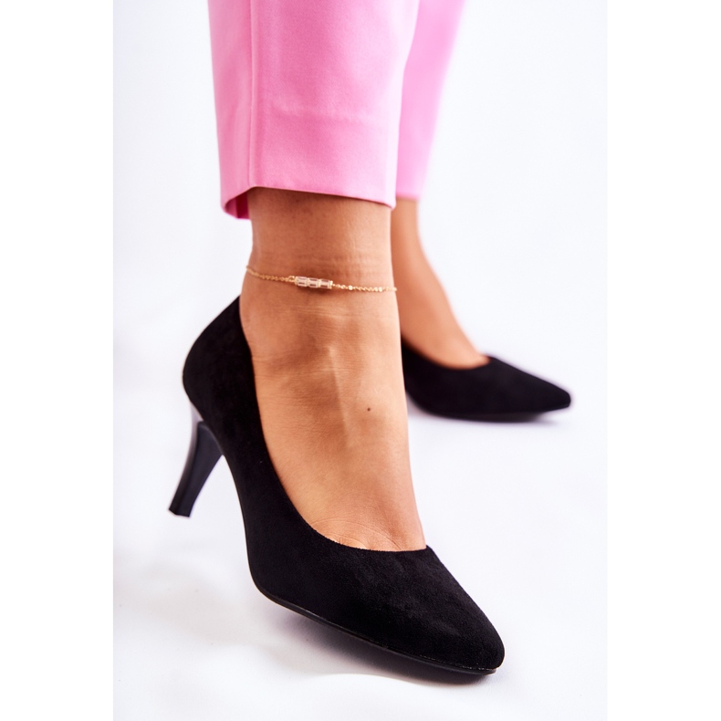 Sergio Leone Sapatos femininos clássicos de camurça preto Semprella 2