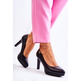 Sergio Leone Bombas clássicas femininas na plataforma preta preto 2