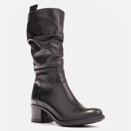 Marco Shoes Botas de couro femininas Marco preto 1