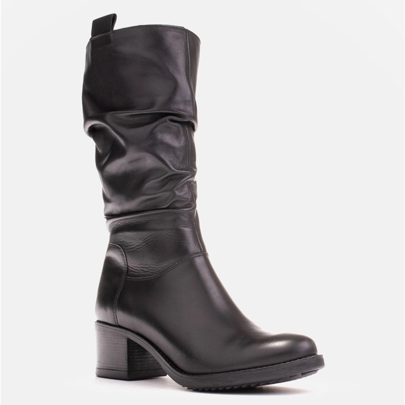 Marco Shoes Botas de couro femininas Marco preto 1