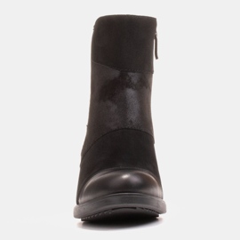 Marco Shoes Botas femininas confortáveis ​​em uma combinação de couro granulado e nobuk preto 1