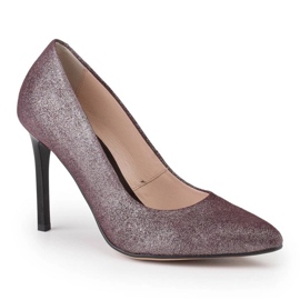 Marco Shoes Saltos altos de couro genuíno Borgonha vermelho 1