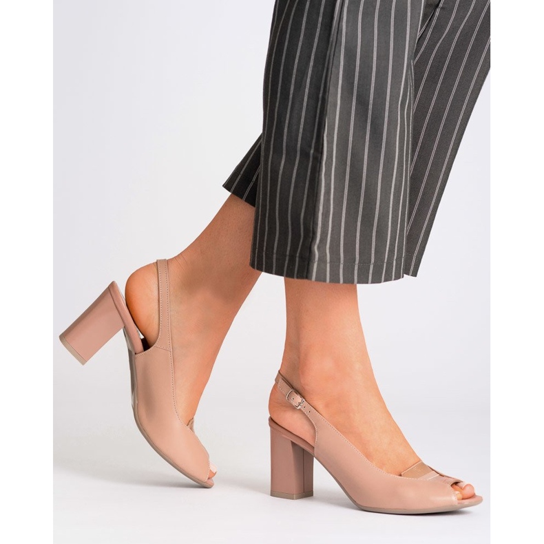 Marco Shoes 1177P rosa com ouro 2