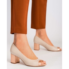 Marco Shoes Sapatilhas 1093P bege com salto decorativo 1