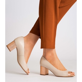 Marco Shoes Sapatilhas 1093P bege com salto decorativo 2