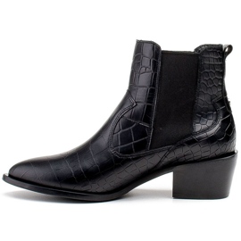 Marco Shoes Botas femininas de estilo caubói com tema de pele de cobra preto 2 Marco Shoes Botas femininas de estilo caubói com tema de pele de cobra preto 2