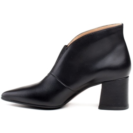 Marco Shoes Botins finos de couro preto 1460B com parte superior de borracha 2